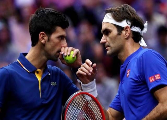 Roger Federar and Rafael Nadal at Wimbledon