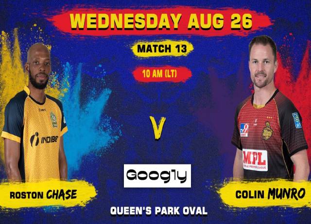 CPL 2020, 13th Match : STZ vs TKR live score & streaming