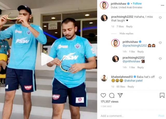 prithvi shaw instagram