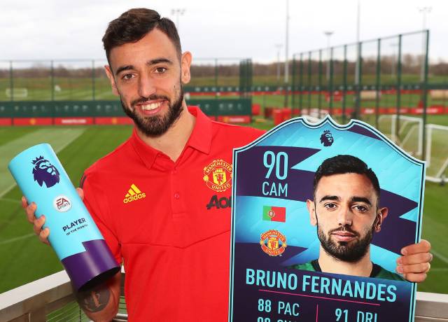 Bruno Fernandes wins Premier League Player of the Month