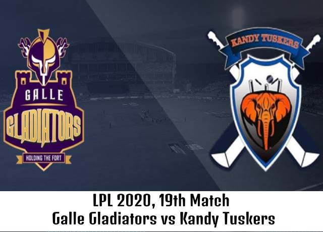 LPL 2020, 19th Match : Galle Gladiators vs Kandy Tuskers live streaming