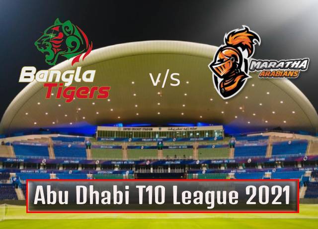 T10 League 2021 : 7th Match, Bangla Tigers vs Maratha Arabians live streaming