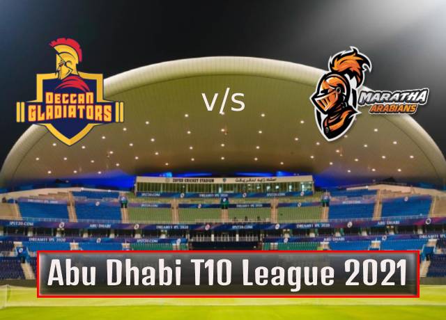 T10 League 2021 : 22nd Match, Deccan Gladiators vs Maratha Arabians live streaming