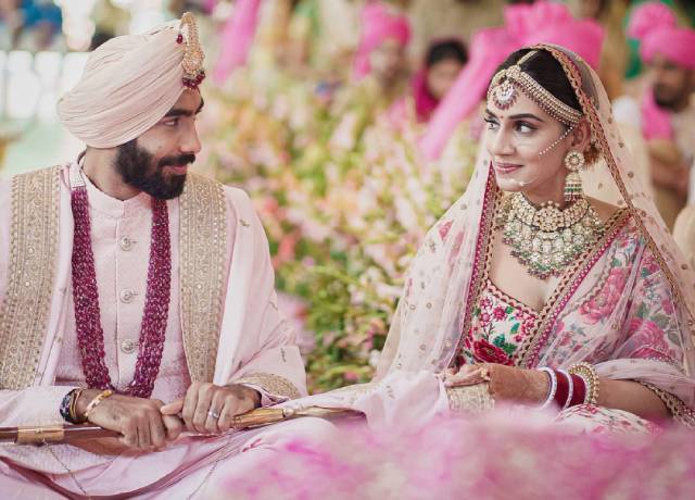 Photos : Jasprit Bumrah ties knot with Sanjana Ganesan