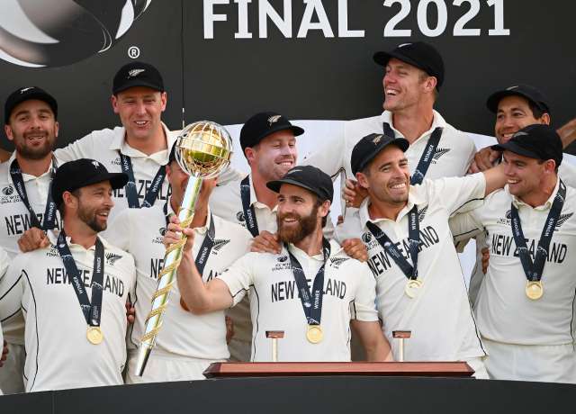 New Zealand win the World Test Championship trophy