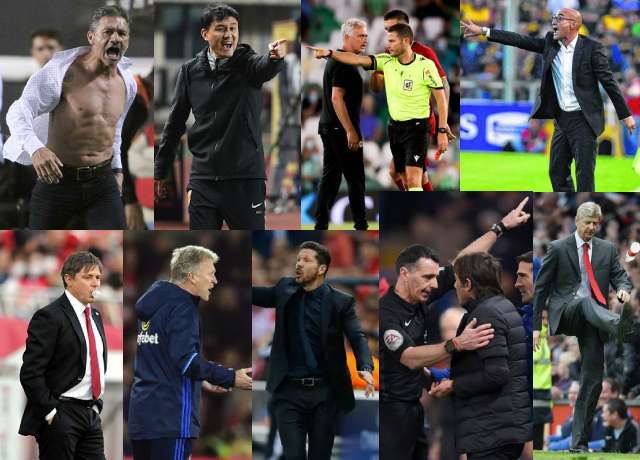 Top 10 managers/Coaches who were sent off (Red Card) during the match