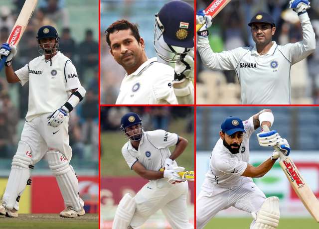 Top 5 batsmen with most runs for India in Test matches against Blackcaps