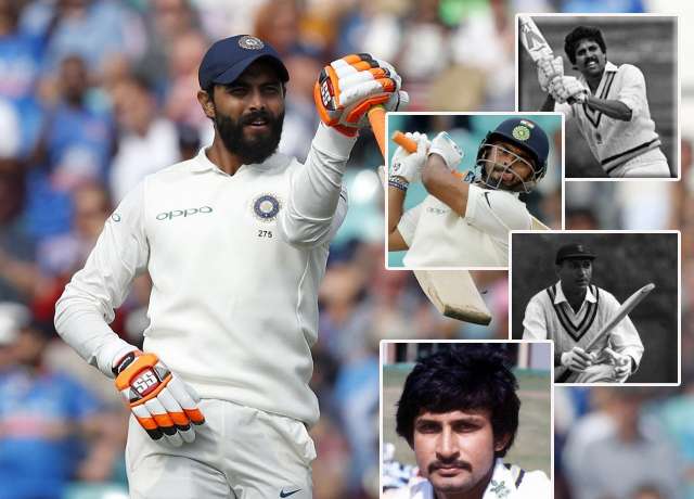 Top 5 highest individual scores in tests at No.7 for India