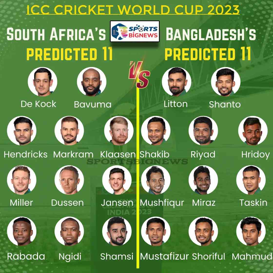 Cricket World Cup 2023: SA Vs BAN, Dream11 And Live Stream