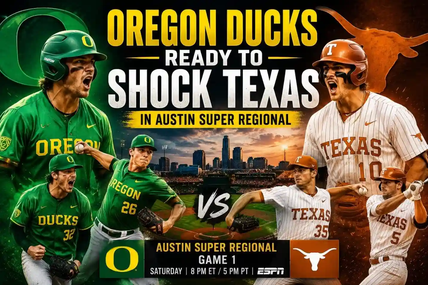 Oregon Ducks Ready to Shock Texas in Austin Super Regional